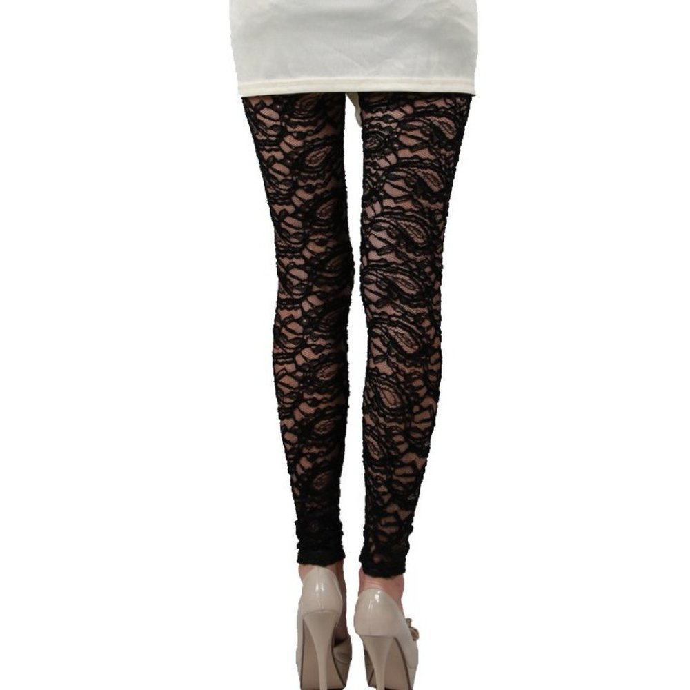 Black Sexy Stretchy Knit Leggings - Picture 6 of 6